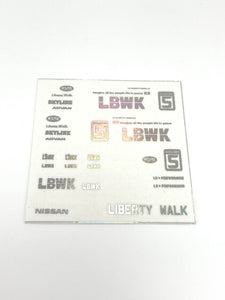 LBWK / Liberty Walk Nissan - Chrome Hologram - JDM - Waterslide Decals