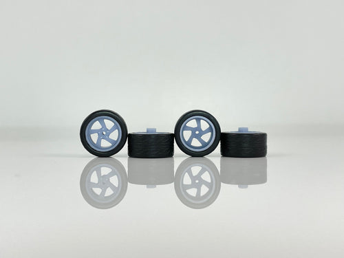 164 Lifestyle Customs - Fab-5 (12.5mm) Wheels with Tires & Axle