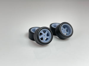 164 Lifestyle Customs - Fab-5 (12.5mm) Wheels with Tires & Axle