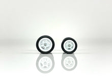 Load image into Gallery viewer, 5 Spoke Deep Dish White Wheels &amp; Rubber Tires