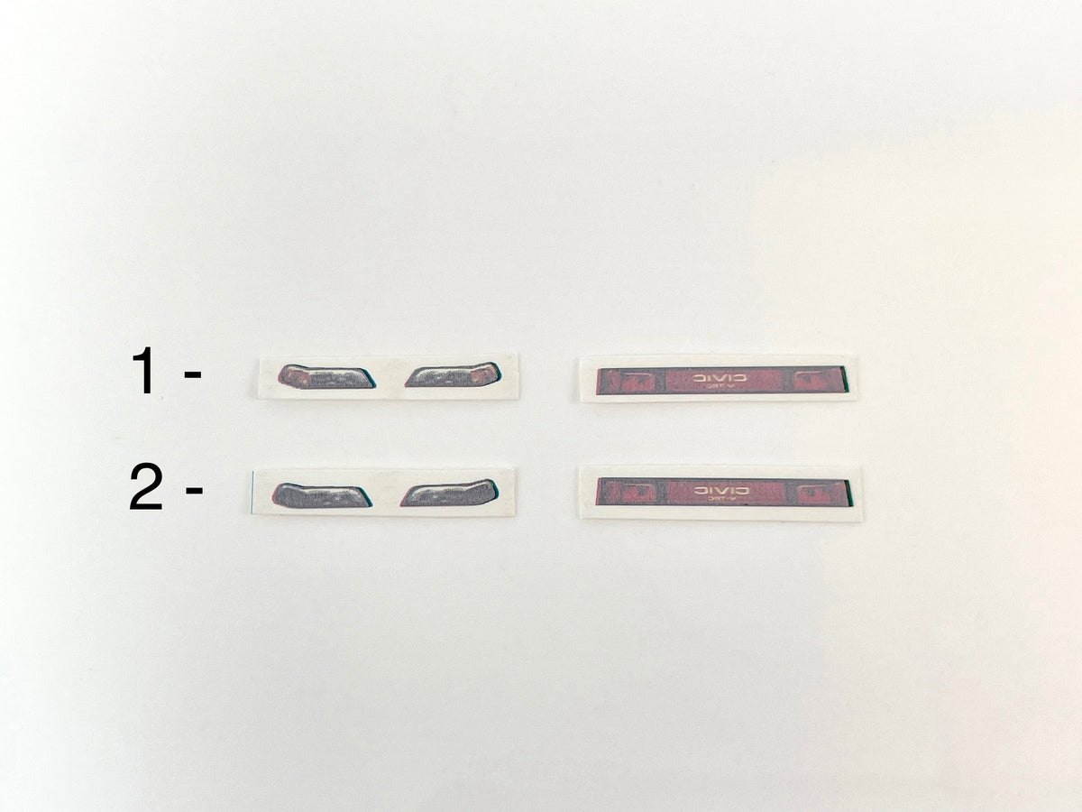 Honda Civic EF 9 Headlights / Taillights Kit JDM Waterslide Decals 164 Lifestyle