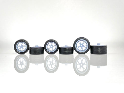 164 Lifestyle Customs - Fatale (10.5mm & 12.5mm) 'Staggered & Deep' Wheels with Tires & Axle