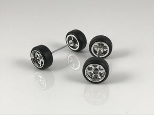 6SR 6 Spoke Chrome Wheels & Stretched Rubber Tires